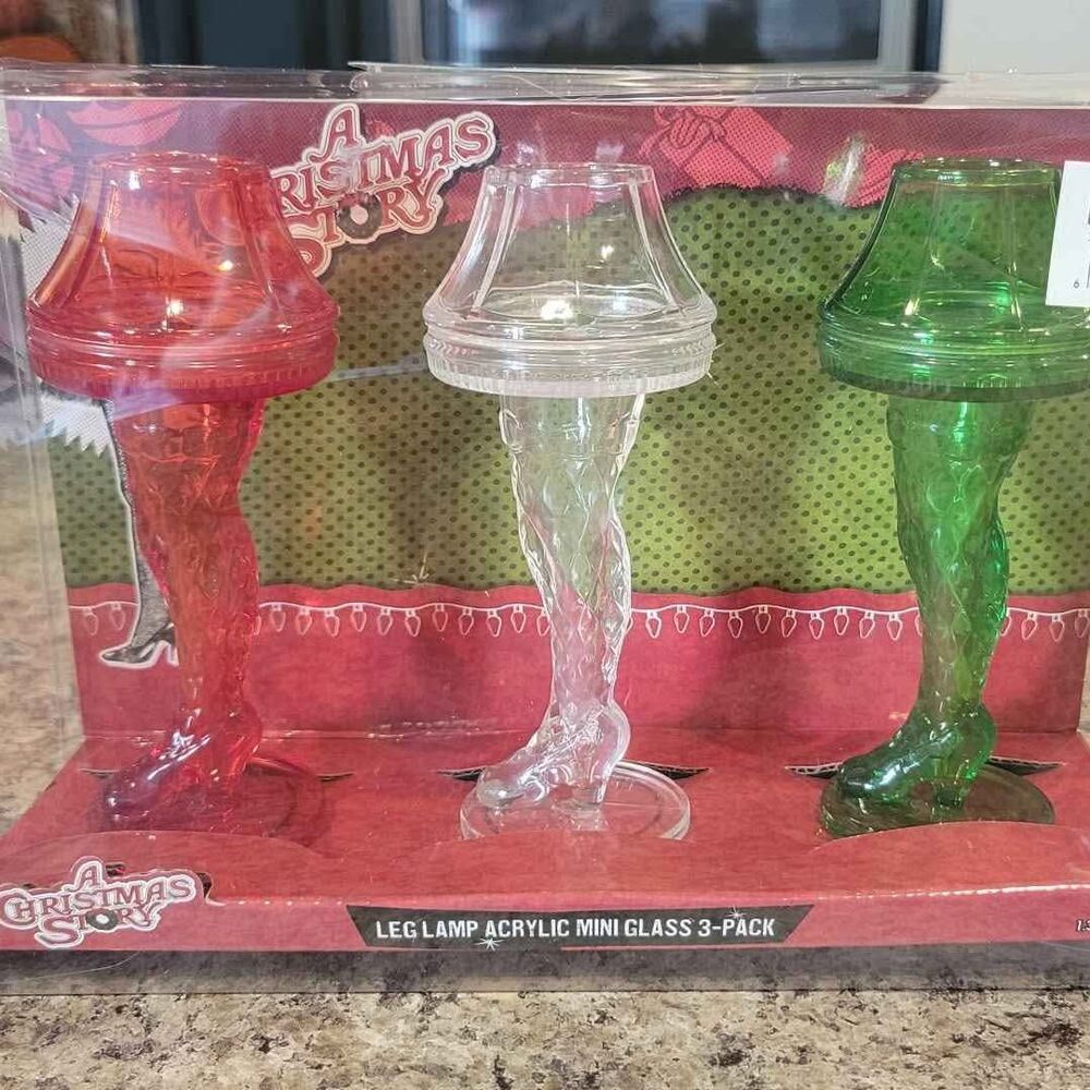 leg lamp acrylic mini glass 3 pack